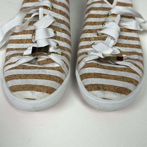 Kate Spade New York Lodero Women's White Striped Cork Sneaker/ Size 7M - Picture 7 of 12
